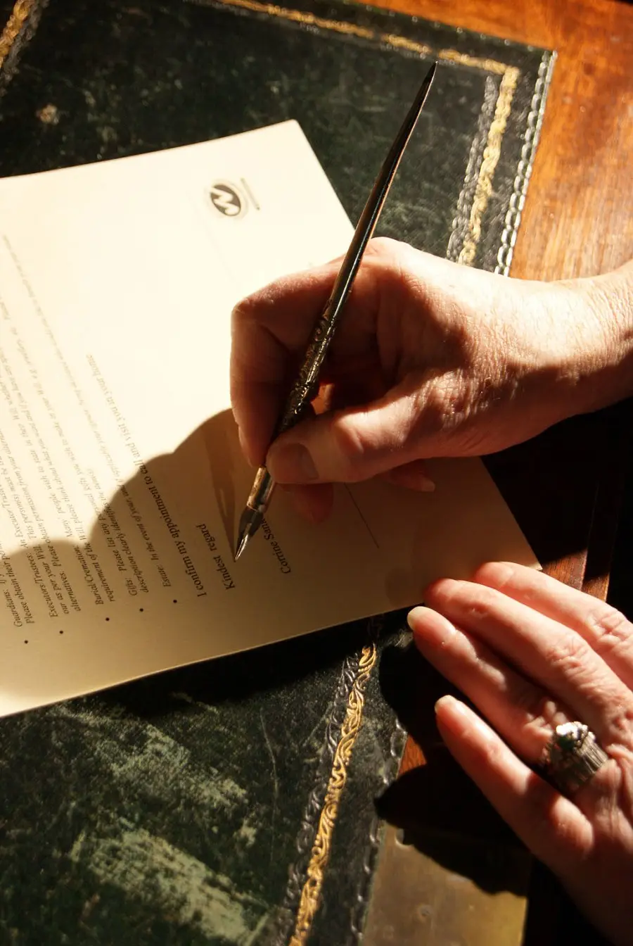 Last Will & Testament document from Where There's A Will : Southport : Merseyside